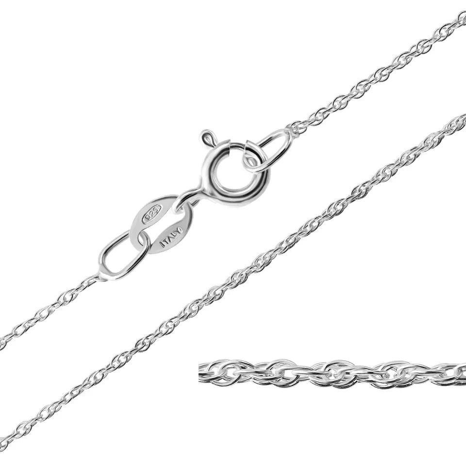 925 Sterling Silver Loose Rope Chain Necklace 14" 16" 18" 20" 22" 24" 26" 28" 30