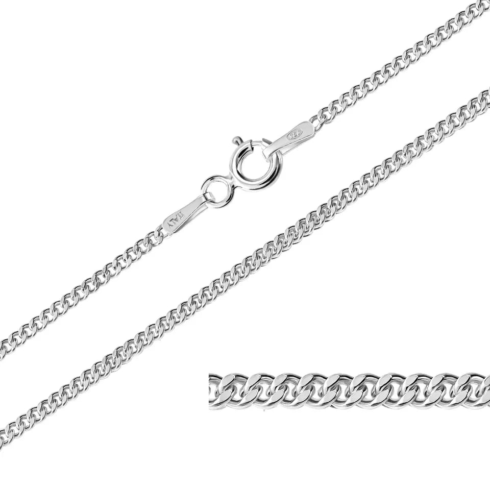 925 Sterling Silver Curb Chain Necklace 14" 16" 18" 20" 22" 24" 26" 28" 30"