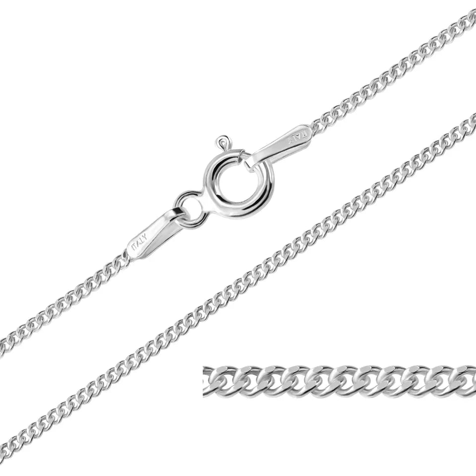 925 Sterling Silver Curb Chain Necklace 14" 16" 18" 20" 22" 24" 26" 28" 30"
