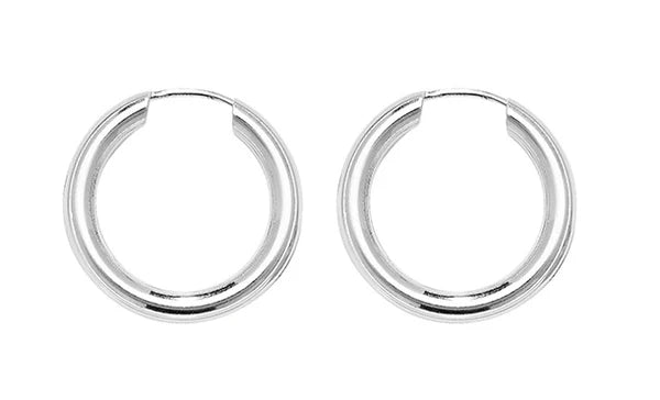 Silver ROUND DANGLE SLEEPERS EARRINGS 925 Sterling Silver Plain Design UK Hallmarked