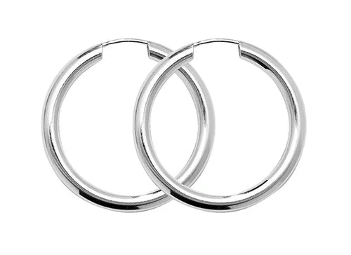 Silver ROUND DANGLE SLEEPERS EARRINGS 925 Sterling Silver Plain Design UK Hallmarked