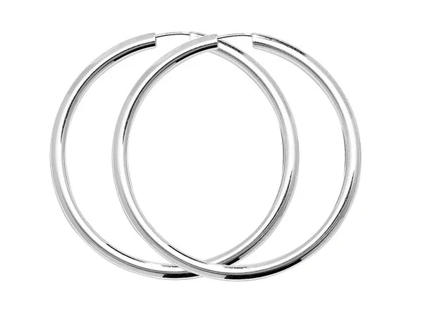 Silver ROUND DANGLE SLEEPERS EARRINGS 925 Sterling Silver Plain Design UK Hallmarked