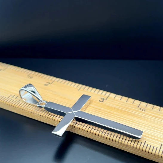 Solid 925 Sterling Silver Cross Heavy Plain Design UK Hallmarked