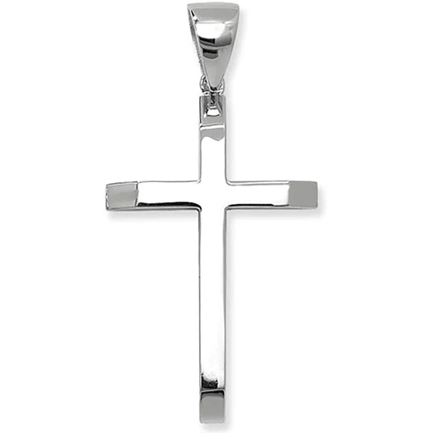 Solid 925 Sterling Silver Cross Heavy Plain Design UK Hallmarked