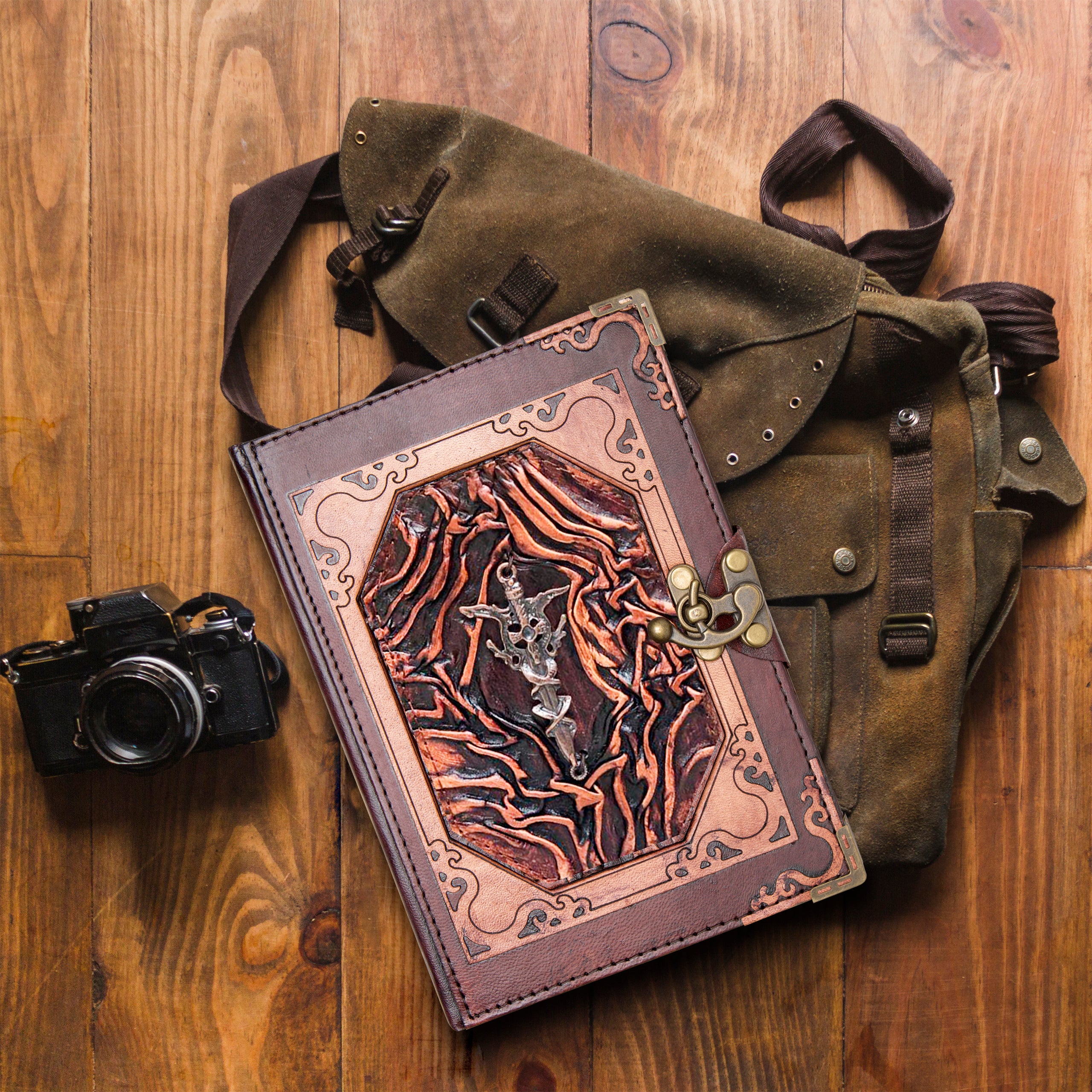 Refillable handmade vintage look Leather Sword Journal Notebook Diary Sketch Book /Sword Journal/Christmas Birthday Unisex Gift / gift for any age