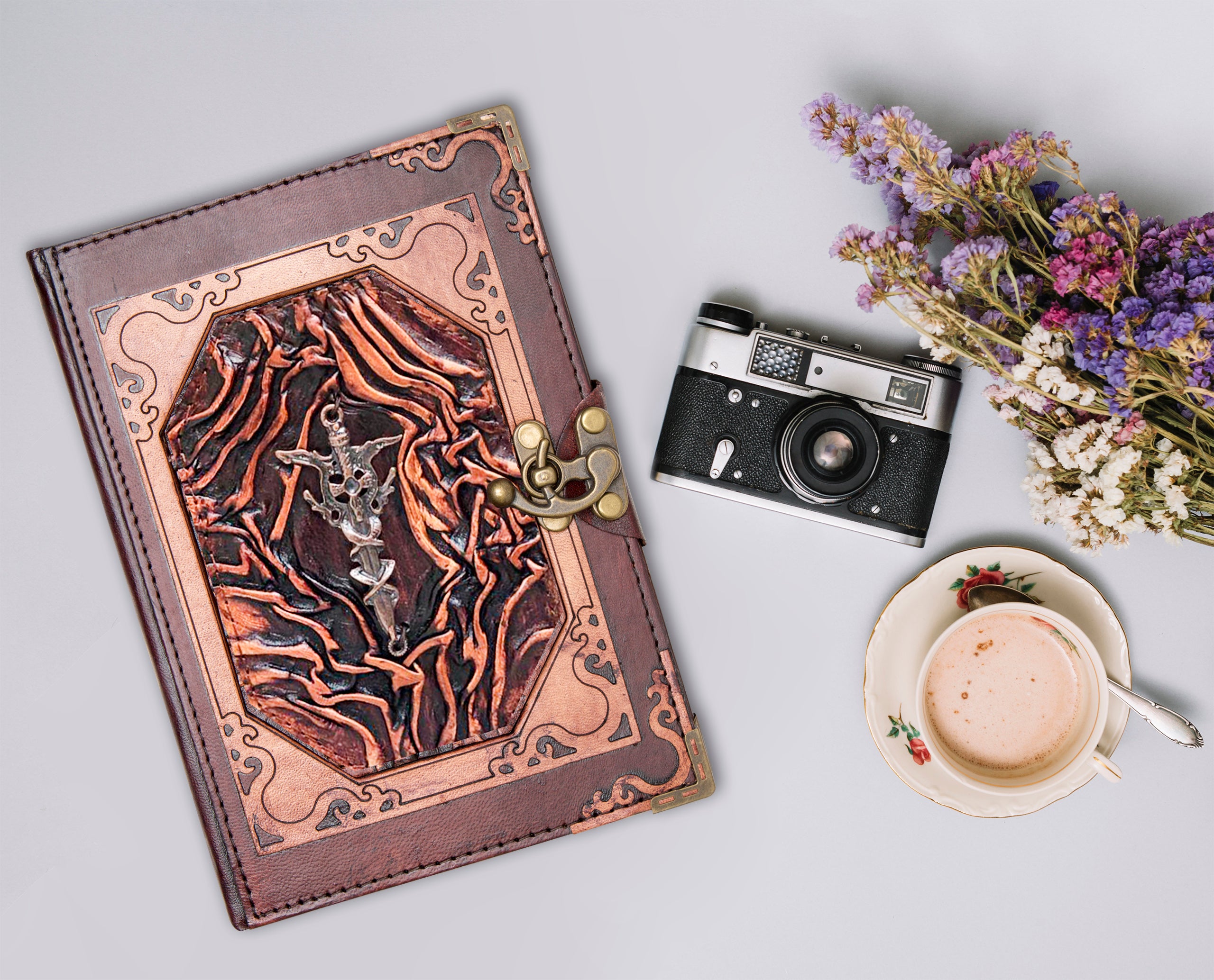 Refillable handmade vintage look Leather Sword Journal Notebook Diary Sketch Book /Sword Journal/Christmas Birthday Unisex Gift / gift for any age