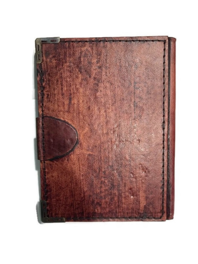 Genuine leather-bound journal notebook featuring tree of life by Anoushka Treasures