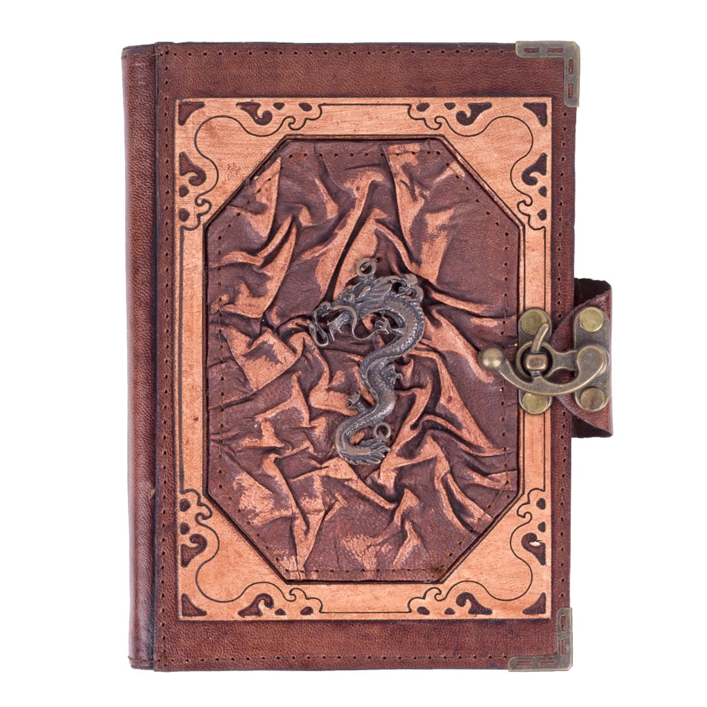 Genuine leather-bound journal notebook featuring tree of life by Anoushka Treasures