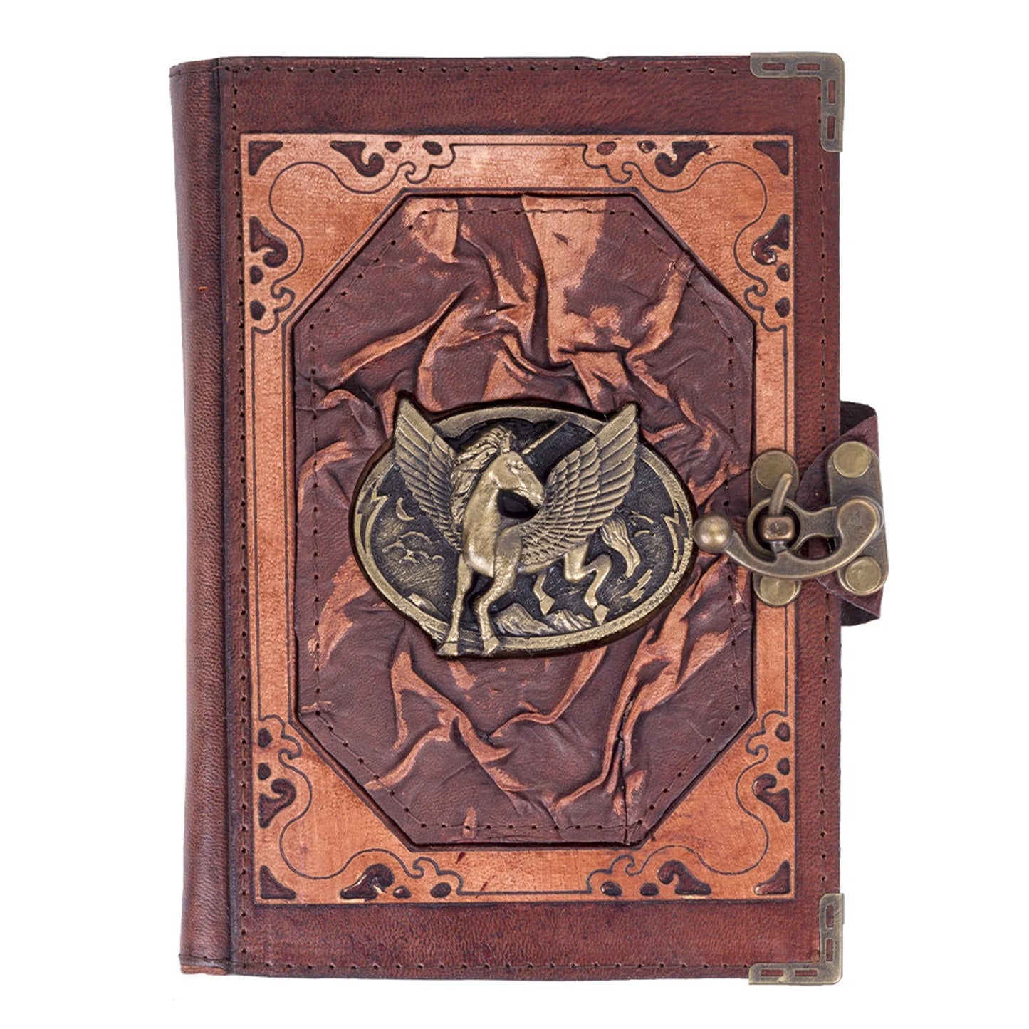 Genuine leather-bound journal notebook featuring tree of life by Anoushka Treasures