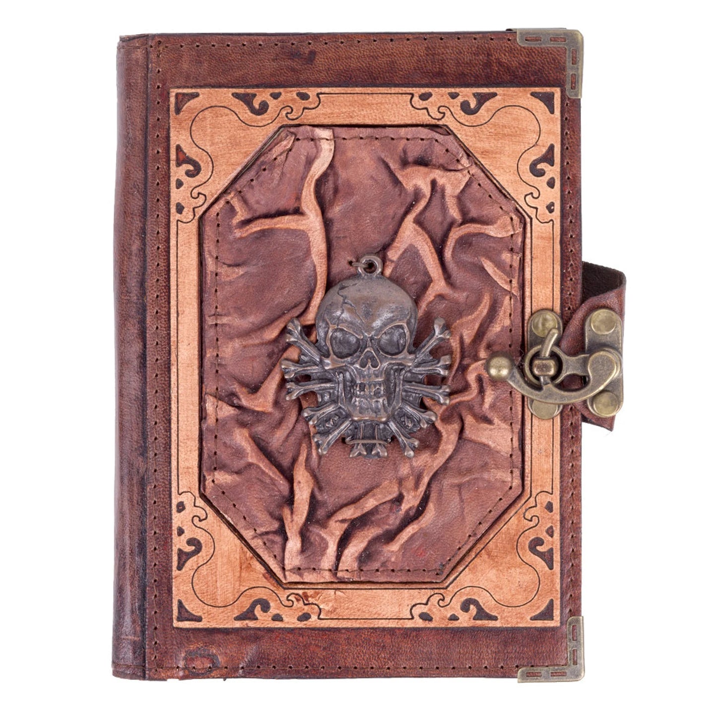 Genuine leather-bound journal notebook featuring tree of life by Anoushka Treasures