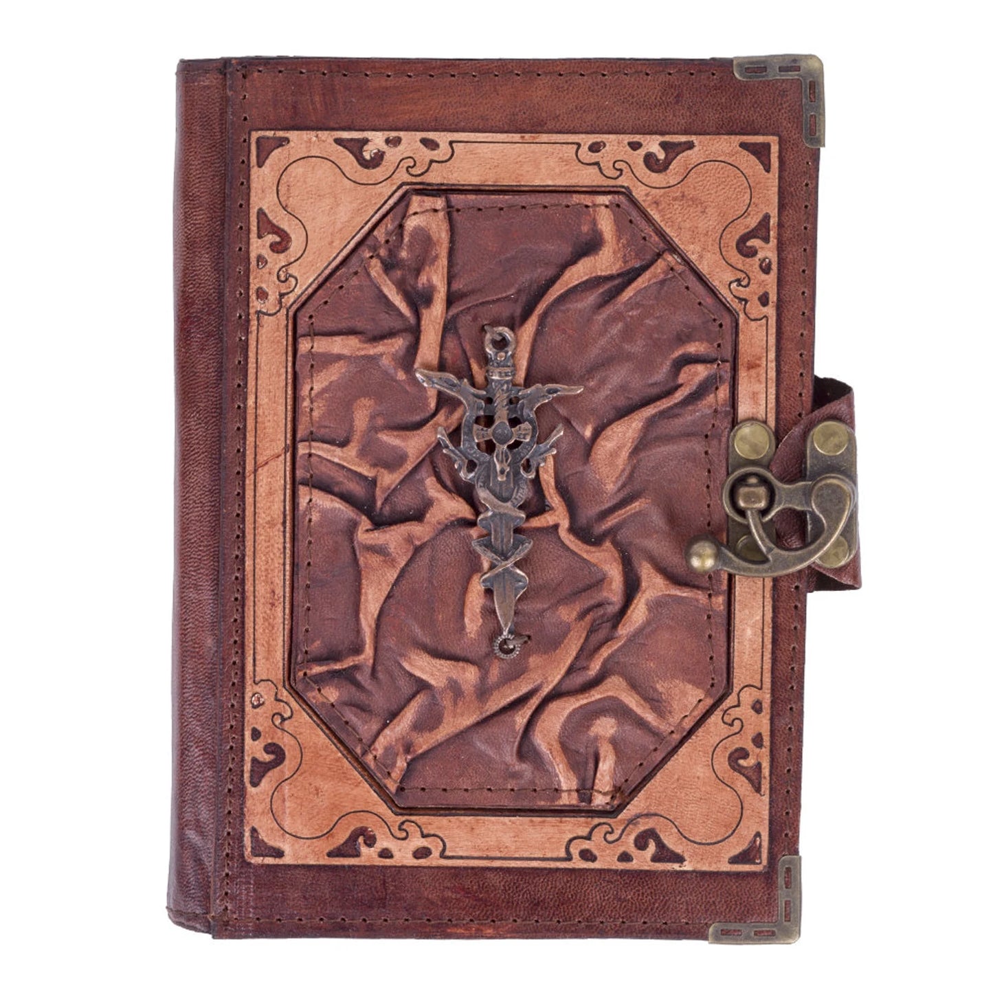 Genuine leather-bound journal notebook featuring tree of life by Anoushka Treasures